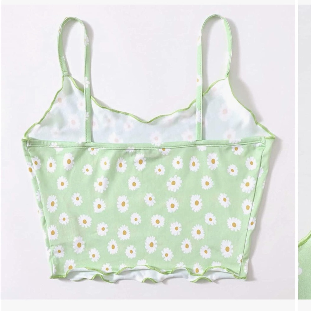 Light green straps tank top